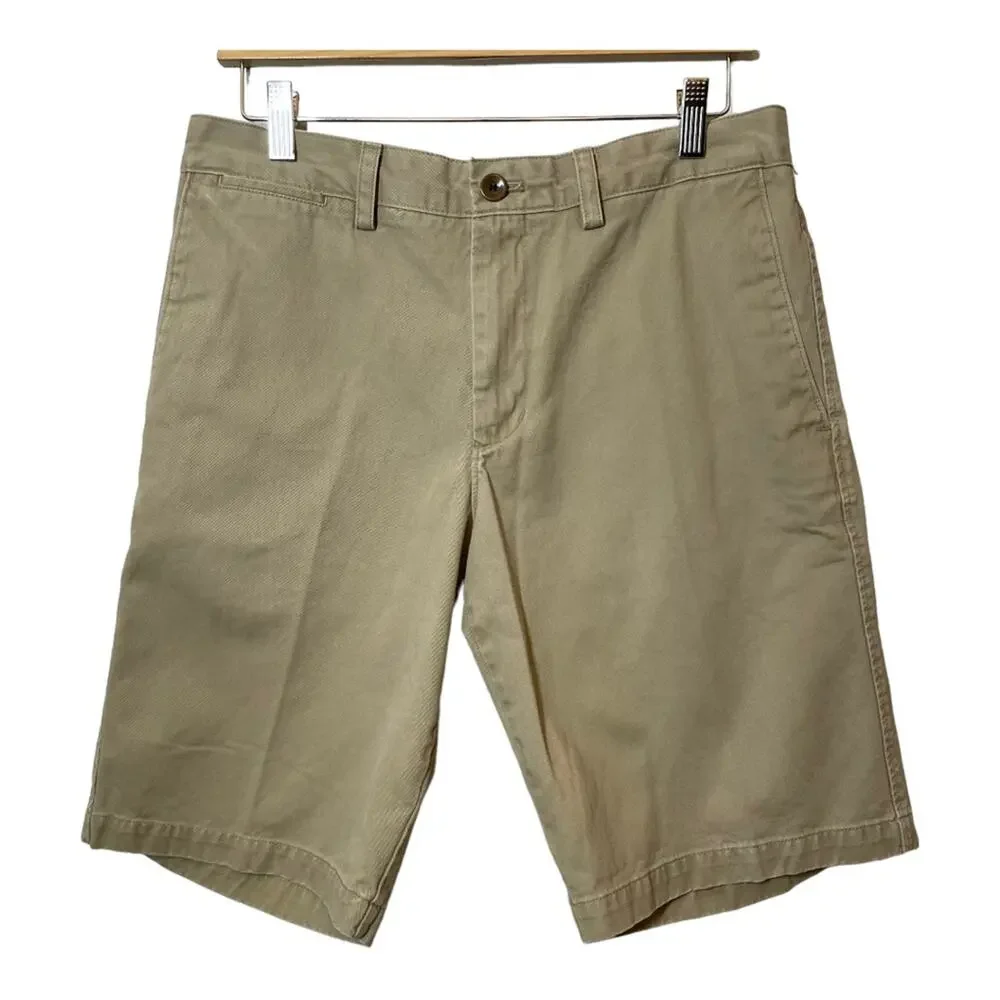 Banana Republic Khaki Shorts Mens Flat Front Tan 31